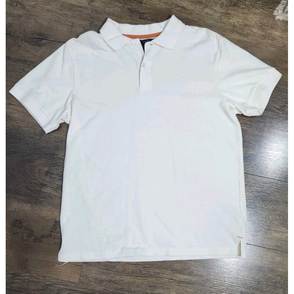 Dockers Mens Polo Shirt Adult Medium White 100% Cotton EUC